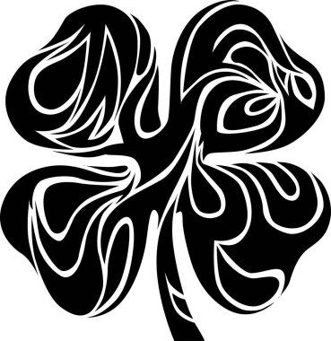 St. Patrick Günü için siyah-beyaz çizimler.