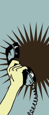 vektör elle çizilmiş retro telefon