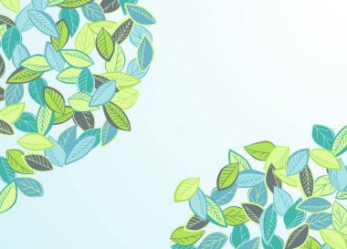 Mavi yapraklı yeşil yaprağın vektör çizimi