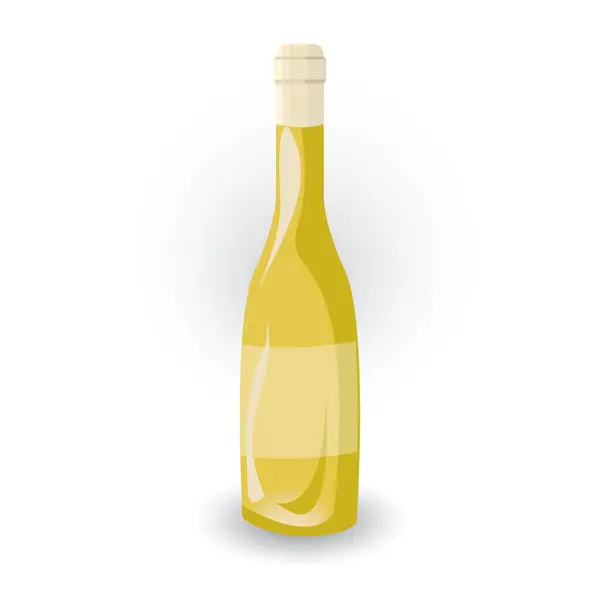 Fles Wijn Met Een Blanco Etiket Vectorillustratie — Stockvector