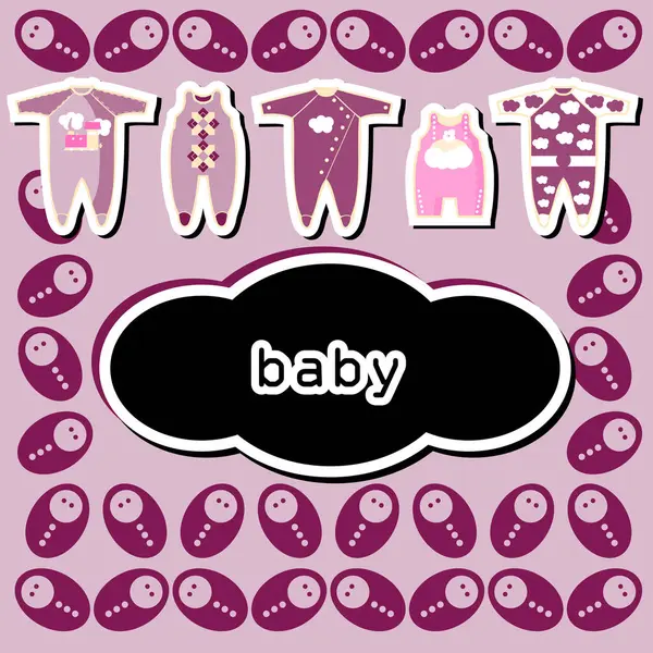 Set Grappige Baby Stickers — Stockvector