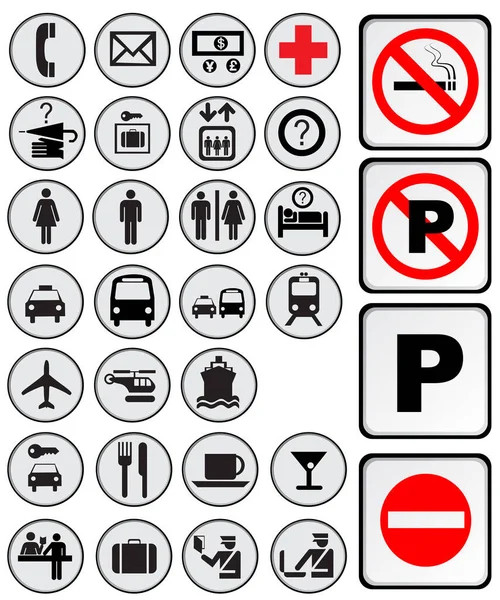 Signos Iconos Públicos Ilustración Vectorial — Vector de stock