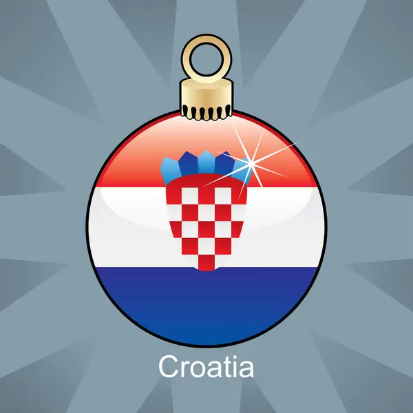Kerstbal Met Vlag Kroatië — Stockvector