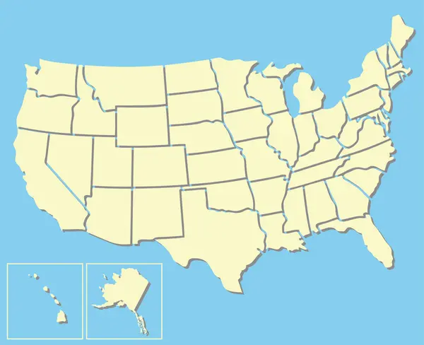 アメリカ合衆国のカロリーナ州の地図 — ストックベクタ