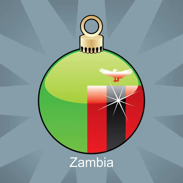 クリスマス ザンビアの旗 — ストックベクタ