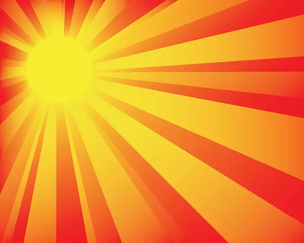 Rote Sonne Auf Orangenem Hintergrund — Stockvektor