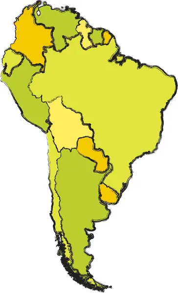 白い背景にあるエクアドルの地図 — ストックベクタ