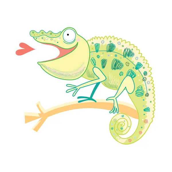 Zábavný Kreslený Krokodýl Vektorová Ilustrace — Stockový vektor