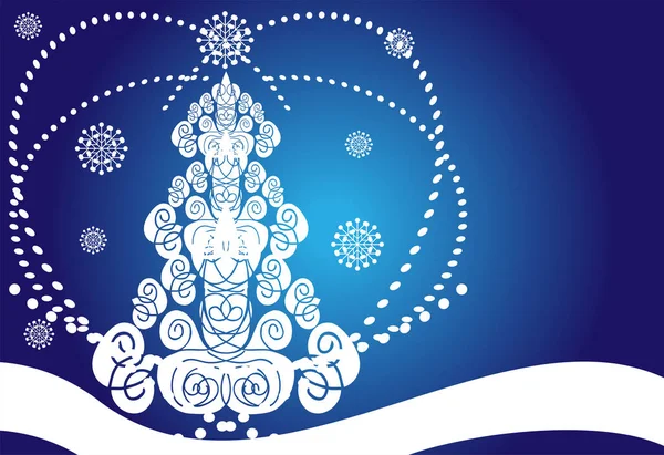 Синий Белый Абстрактный Декоративный Фон Рождества — стоковый вектор