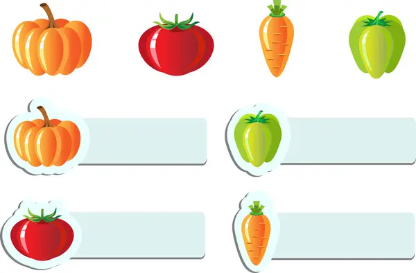 Gemüse Setzt Vektorillustration — Stockvektor