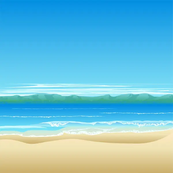 Морской Фон Песчаным Пляжем — стоковый вектор
