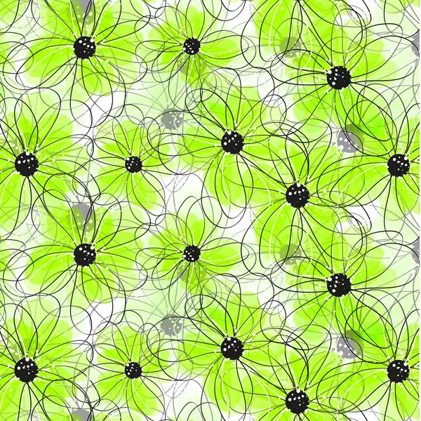 Nahtloses Muster Mit Blumen Moderne Vektorillustration — Stockvektor