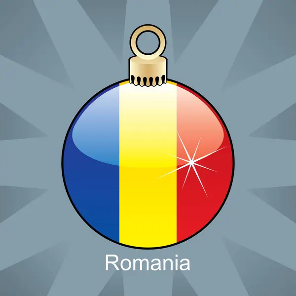 Placa Redonda Con Bandera Rumanía — Archivo Imágenes Vectoriales