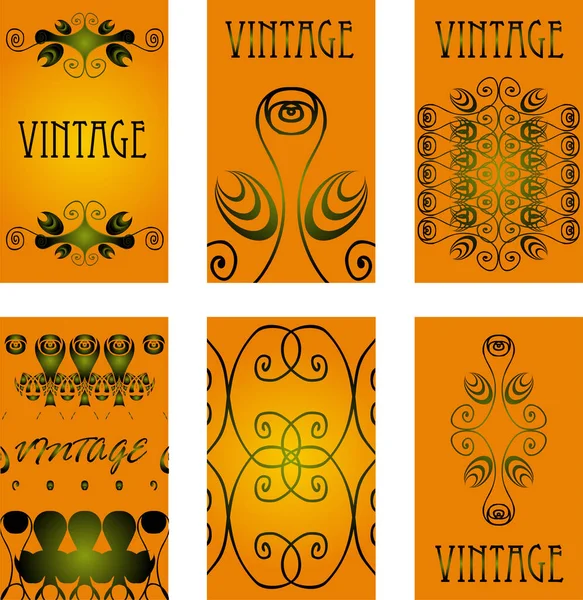 Set Vintage Decorative Design Elements — Stock Vector