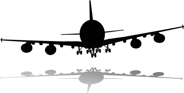 Silhouette Vectorielle Avion Volant — Image vectorielle