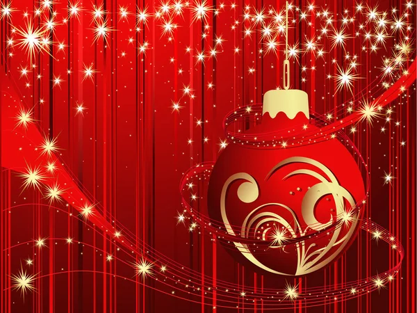 Joyeux Noël Carte Avec Boule Illustration Vectorielle — Image vectorielle