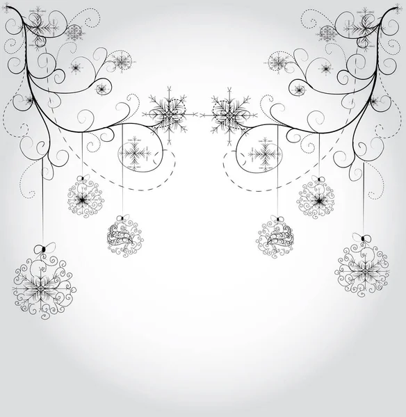 Векторный Рождественский Фон Снежинками — стоковый вектор