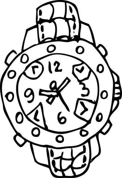 時計アイコン アウトラインのスタイル — ストックベクタ