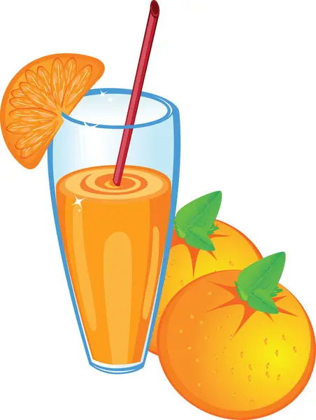 Orange Juice Orange Slices — Stock Vector