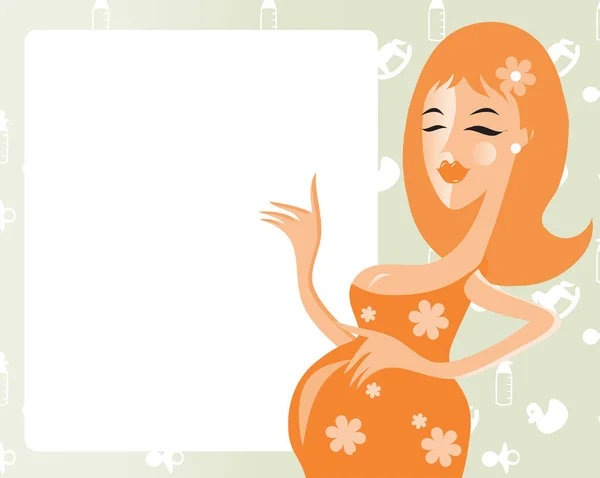 Έγκυος Κορίτσι Σύγχρονη Διανυσματική Απεικόνιση — Διανυσματικό Αρχείο