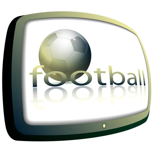 テレビの背景にあるサッカー ベクトルイラスト — ストックベクタ