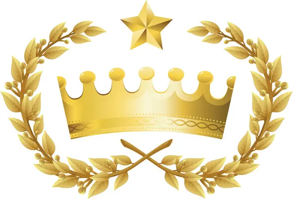 Coroa Dourada Ilustração Vetorial Moderna —  Vetores de Stock