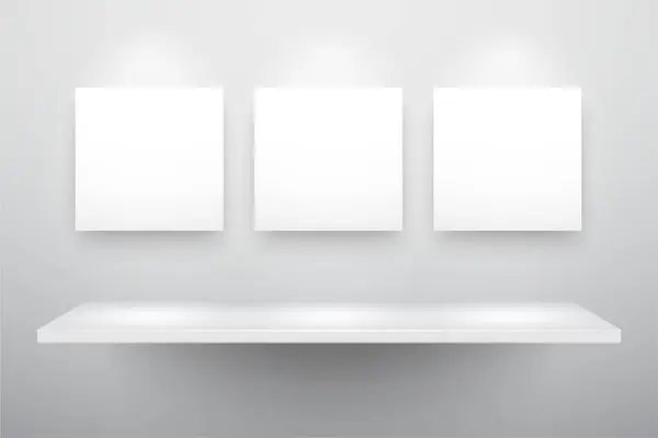 Порожні Білі Квадратні Банери Векторна Ілюстрація — стоковий вектор