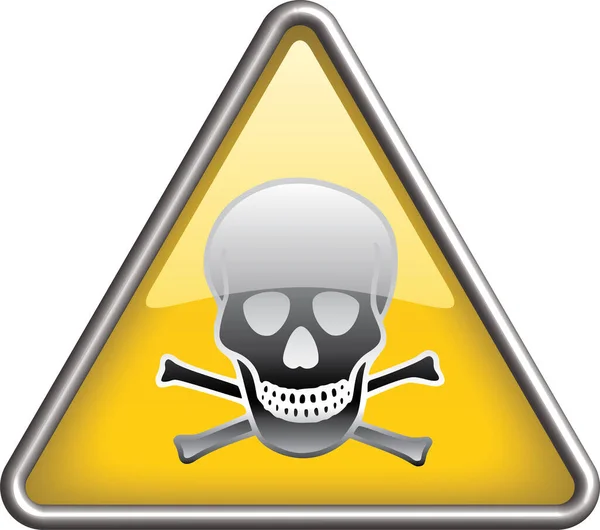 Skull Warning Sign Triangle Symbol Vector Illustration — Stock Vector