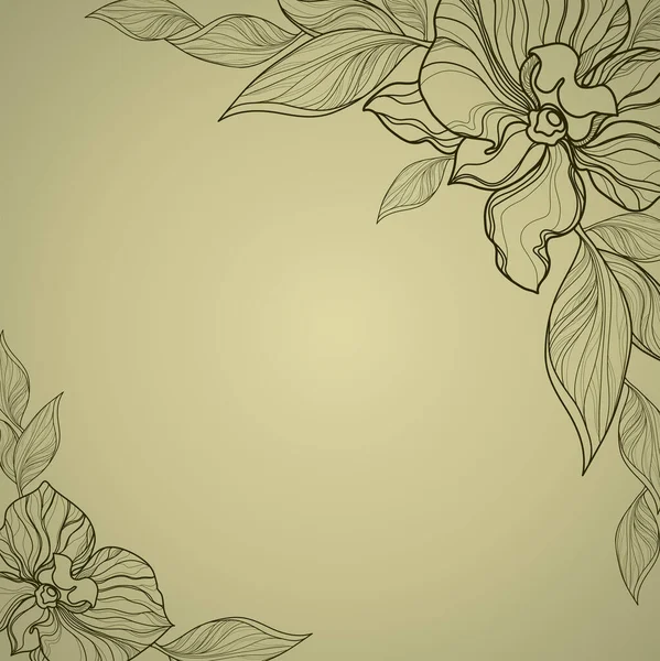 Ручной Рисунок Винтажные Цветы Фон — стоковый вектор
