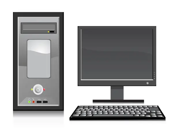 Компьютер Белом Фоне — стоковый вектор
