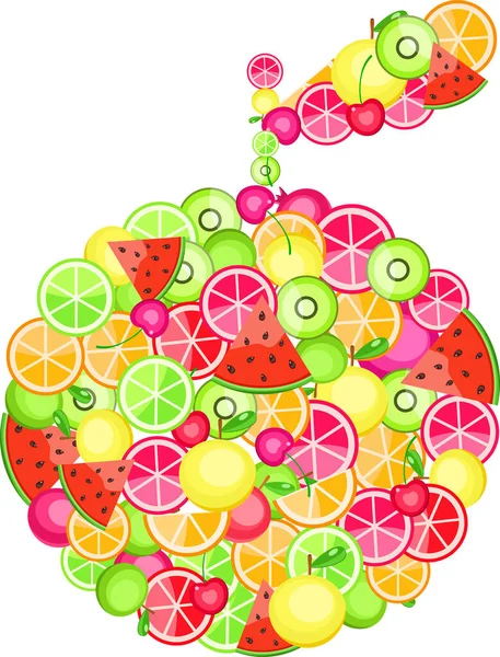 Frische Früchte Mit Beeren Set — Stockvektor