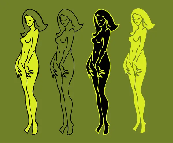 Ilustración Vectorial Mujeres Sexy — Archivo Imágenes Vectoriales