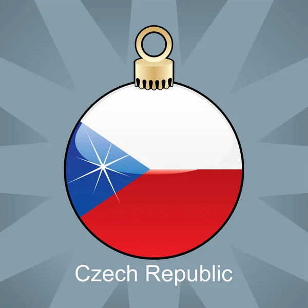 Tsjechische Republiek Vlag Kerstbal — Stockvector