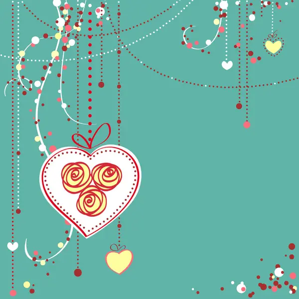 Corazón San Valentín Con Cintas Colores Tarjeta Vector — Archivo Imágenes Vectoriales