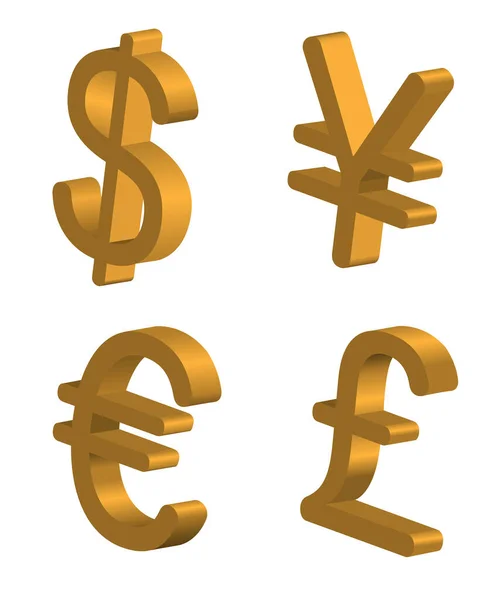 Set Money Symbols Vector Illustration — Stock Vector