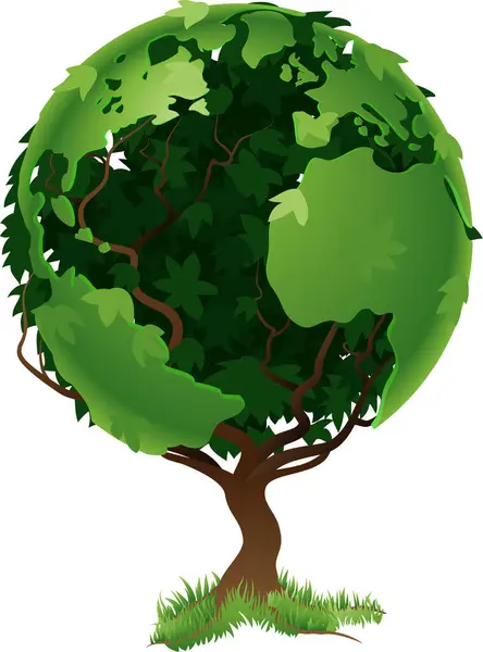 Vector Illustratie Van Green Earth — Stockvector