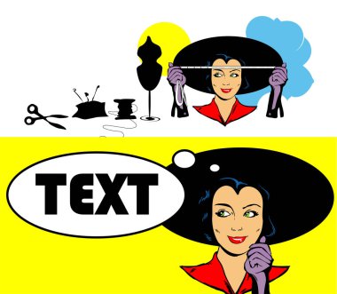 Bir kadın stilinin vektör illüstrasyonu