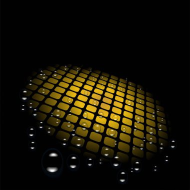 Siyah arkaplanda su damlası, vektör 