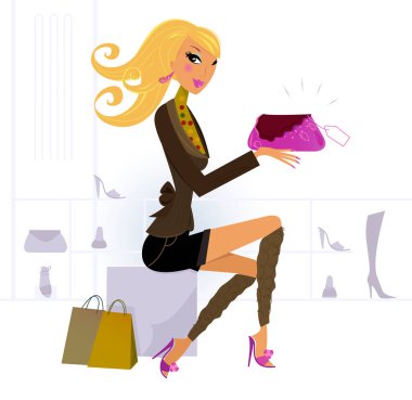 girl sitting in the shop