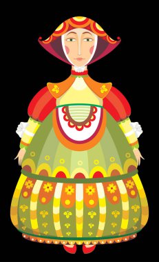 Rus bebeği, izole edilmiş çizimler.