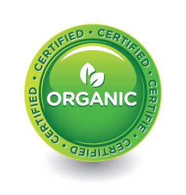 Logo yeşil organik. organik etiket. vektör illüstrasyonu