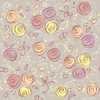 seamless floral pattern with flowers, vector simple design  clipart