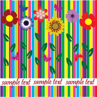 Renkli çiçek vektör çizimi