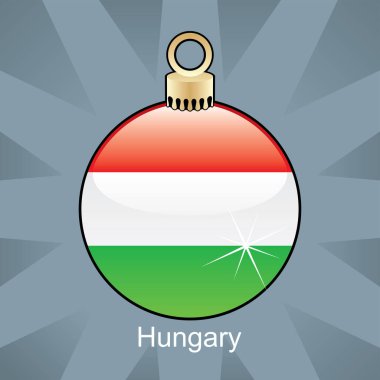 Kurdeleli bir yıldız şeklindeki Hungary bayrağı