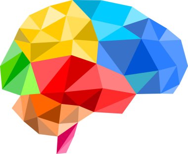 Beyin simgesi, vektör illüstrasyonu