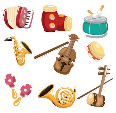 Müzik ve melodi logo vektör tasarımı. Web için müzik ve aracı hisse senedi simgesi kümesi.