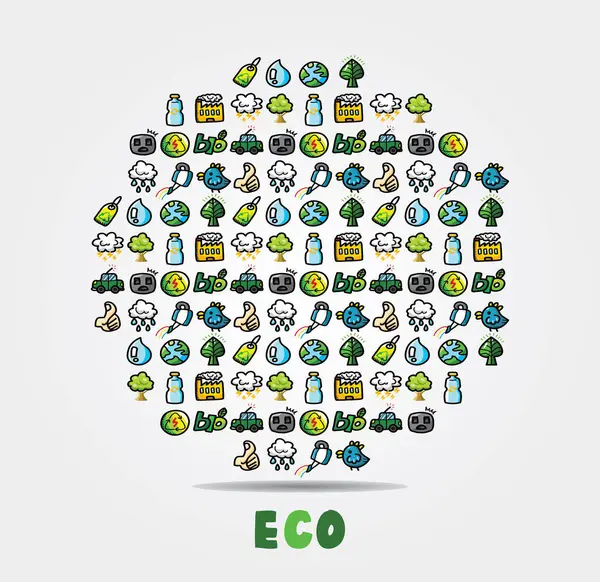 Eco 아이콘의 — 스톡 벡터