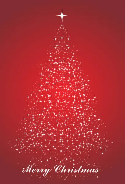 Weihnachtsbaum Mit Rotem Hintergrund Vektorillustration — Stockvektor
