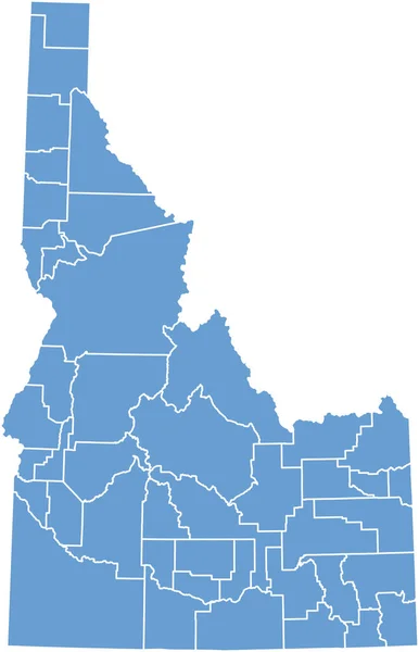 Mapa Idaho Azul — Archivo Imágenes Vectoriales