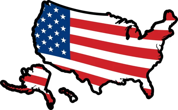Ilustração Vetorial Mapa Dos Estados Unidos América —  Vetores de Stock
